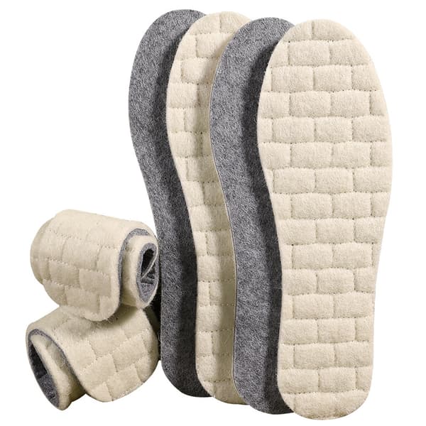 2-delade varma ullsulor med fleecefoder extra tjocklek - Beige 35/36
