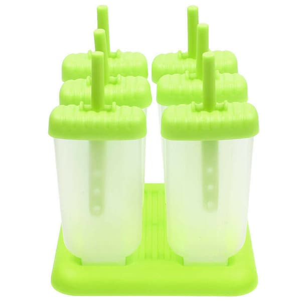 Glasspinne Form Fryst Form Silikon Lolly Pop Maker Form Isbricka Lock Grön