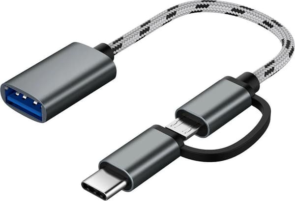 H79 USB Type-C + Micro USB Han til USB 3.0 Hun OTG Adapterkabel 2-i-1