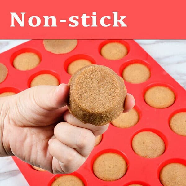 4 stk. 24-hulrums bageplade silikoneform mini cupcake cookie bageform muffinform