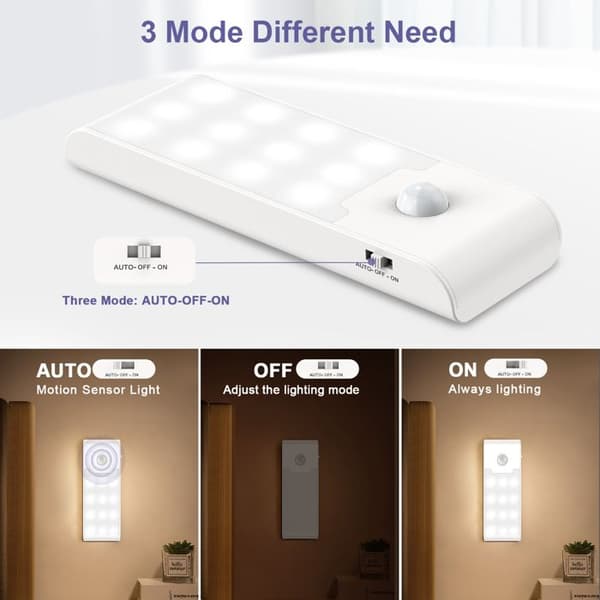 Sensorlys, 2-pak børnenatlys, LED-natlys, 3 tilstande, USB-opladning