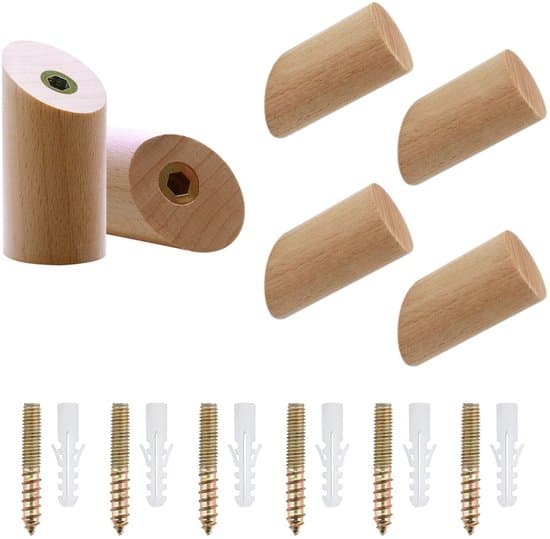 Träklädkrokar - Multifunktionella - 6-pack - 3 x 6 cm