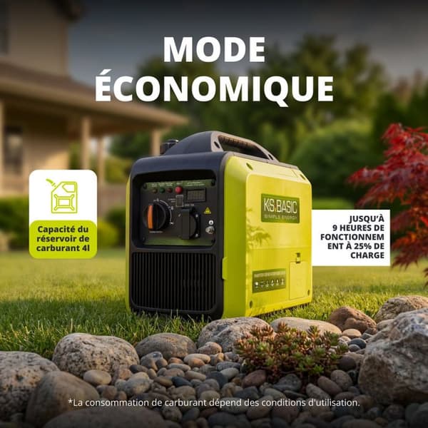 Invertergenerator KSB 20i S - 2000W - Eco-läge - LED-skärm - K&S BASIC