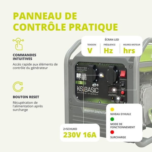 Invertergenerator KSB 30i K&S BASIC - 3,0 kW / 2,8 kW - 230 V - 2 x Schuko 230 V