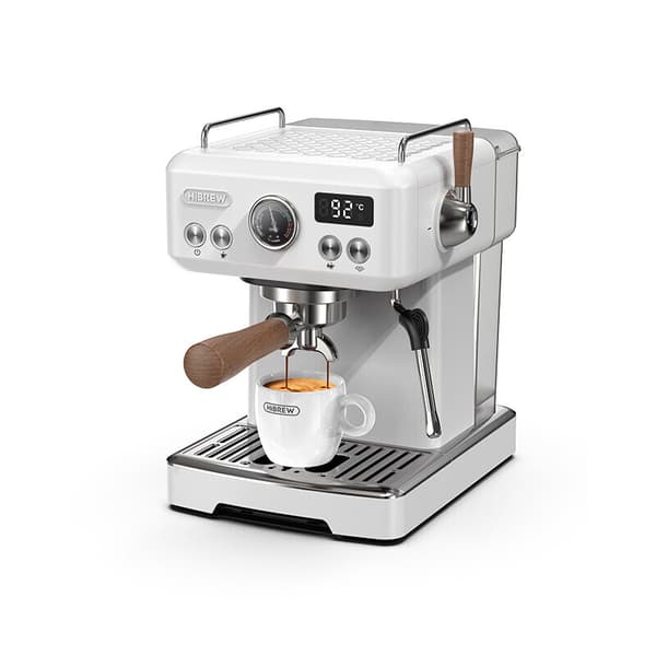 HiBREW H10 Plus White Espressomaskin med PID-temperaturkontroll och justerbart tryck