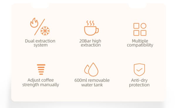 HiBREW H2B Grå Multi-Capsule kaffemaskin för hemmet, kontoret och vardagskaffe