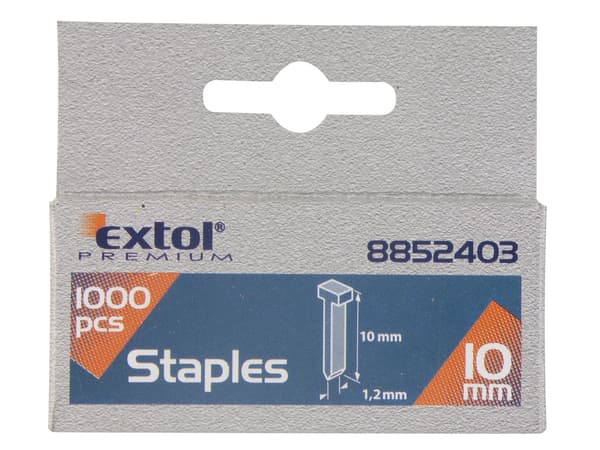 EXTOL PREMIUM spikar, 1000 st, 10 mm, 2,0 x 0,52 x 1,2 mm