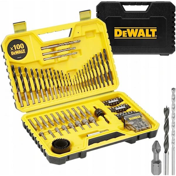 DeWALT bors- og bitsæt i kuffert, 100 dele, DT71563