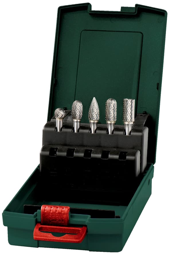METABO hårdmetalfræsesæt, 6 mm skaft, 5 dele, til GE