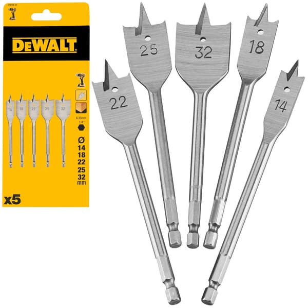 DeWalt Spadborrsats för trä, 5 delar, DT4798