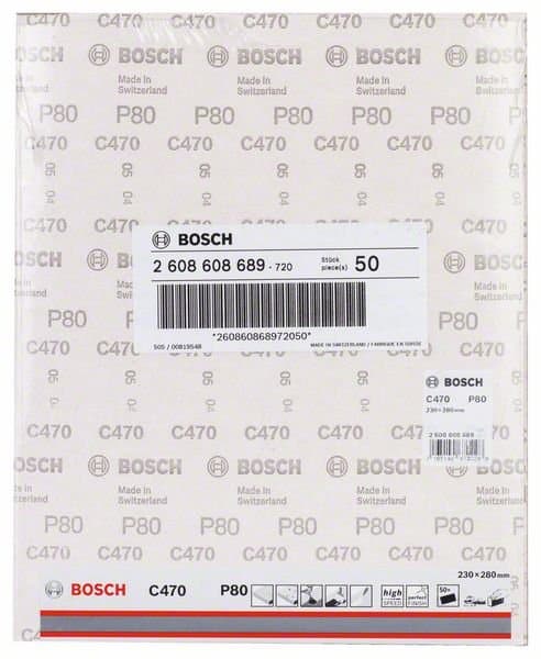 BOSCH C470 slippapper 230 x 280 mm, korn 80