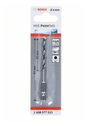 Bosch HSS PointTeQ HEX metalliporanterä, 4,0 mm