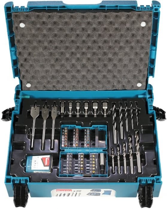MAKITA bore- og bitsæt 66 dele i Makpac, B-43044
