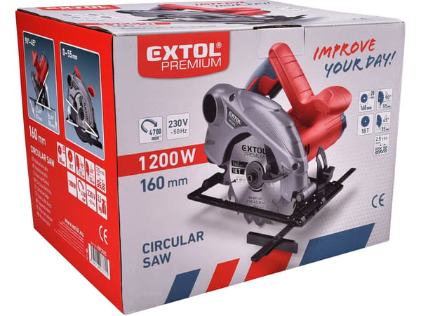 EXTOL PREMIUM cirkelsåg 160 mm 1200 W