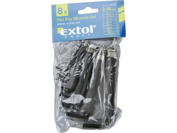 EXTOL CRAFT unbrakonøglesæt L-form, 8 dele, 2-10 mm