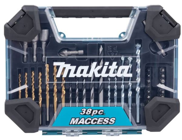 Makita borr- och bitsats 38 delar i plastlåda E-22573