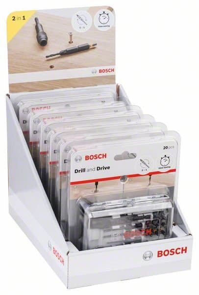 BOSCH 20-dele bit- og borebitsæt Drill&Drive med HSS-bor 2607002786