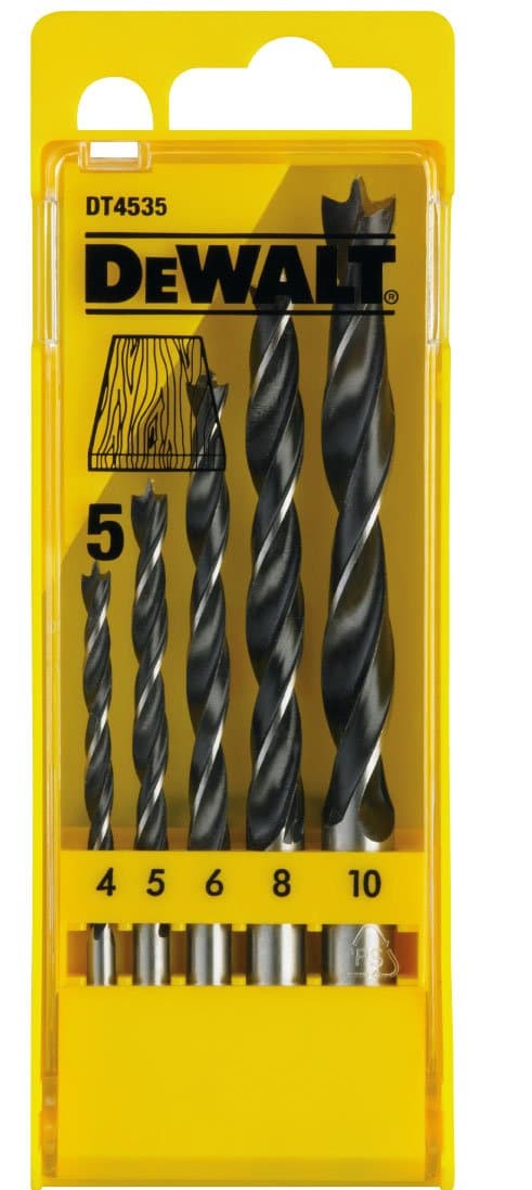 DeWALT Träborrsats 5 delar 4, 5, 6, 8, 10 mm DT4535
