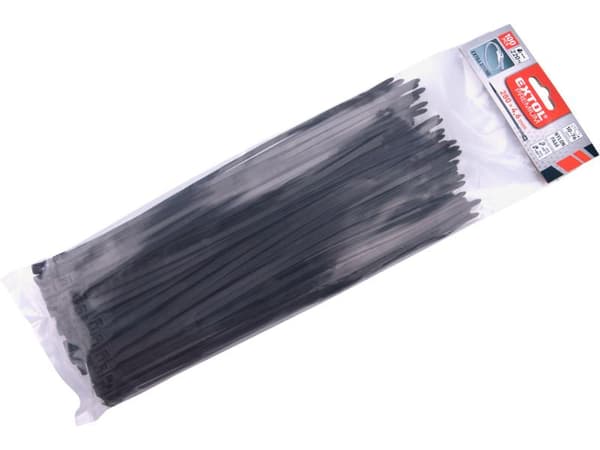 EXTOL kabelstrips EXTRA, sorte, 280 x 4,6 mm, nylon PA66, 100 stk.