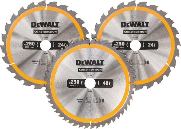 DeWALT CONSTRUCTION -sahanteräsarja 250 x 30 mm, 3 kpl, DT1963