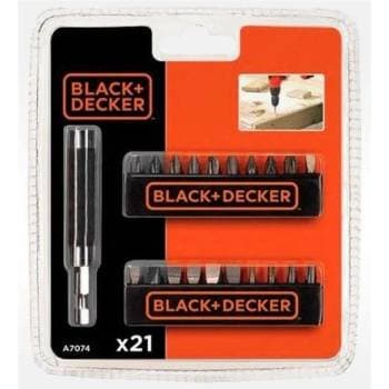 BLACK+DECKER 21-delars bitsats med magnetisk hållare A7074