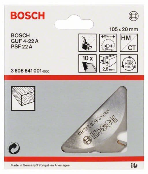 BOSCH Laikkajyrsin 22/20 mm, 2,8 mm, 3608641002