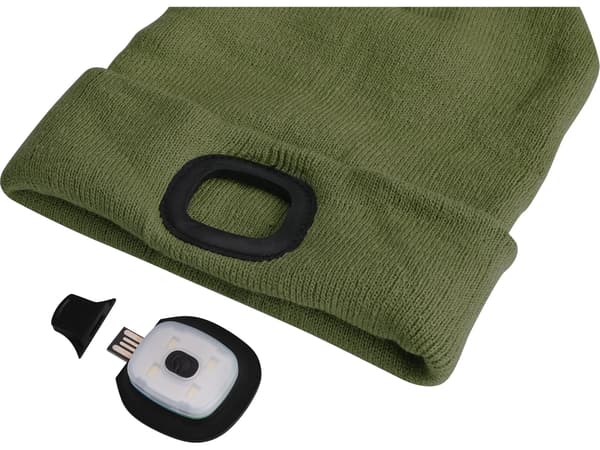 Extol Light LED-pipo otsalampulla, USB-ladattava, vihreä