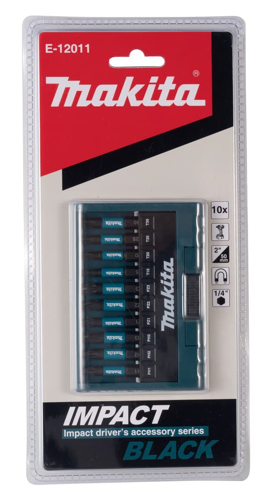 Makita sæt med torx-bits 1/4" Impact Black, 10 dele E-12011