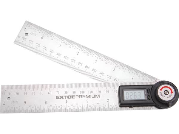 EXTOL PREMIUM digital vinkelmåler med lineal, 200 mm