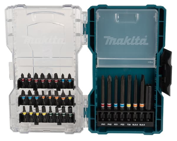 Makita bitsats 32 delar E-07076 med magnetisk bitshållare 60 mm