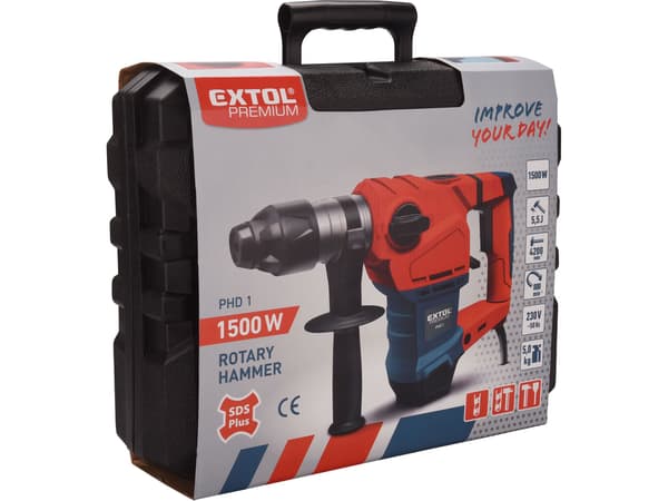 EXTOL PREMIUM bore- og mejselhammer, SDS-plus, 5,5 J, PHD 1