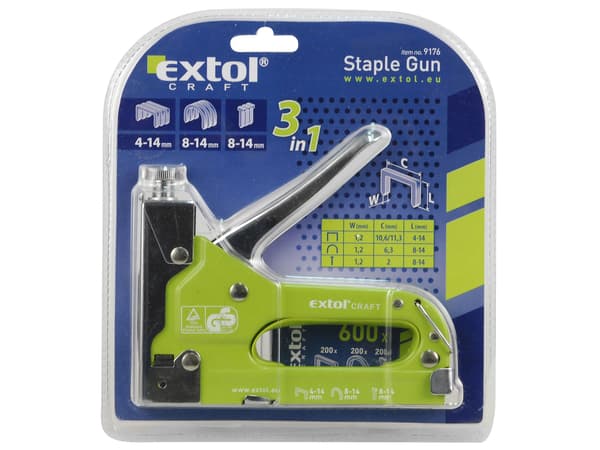 EXTOL CRAFT niittipistooli, 3-toiminen, 4–14 mm