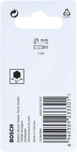 Bosch Impact Control bits T30 25 mm, 2 st 2608522477