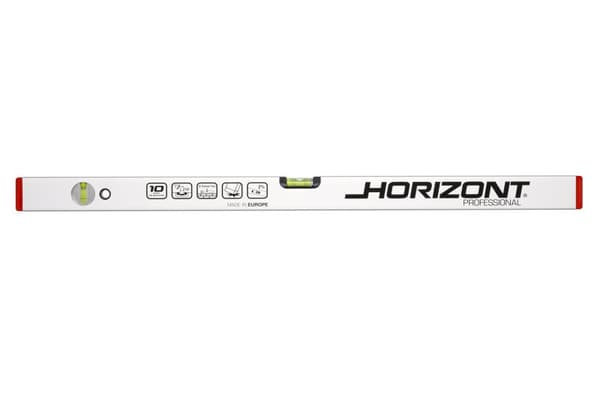 HORIZONT vaterpas 800 mm, 2 libeller, eloxeret aluminium