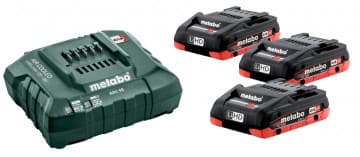 METABO Basic sæt med oplader og batterier 18V, 3 x LiHD 4,0 Ah, 685132000