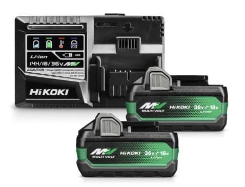 HiKOKI startset med 2x Multi-Volt batterier BSL36A18 och snabbladdare UC18YSL3 WHZ