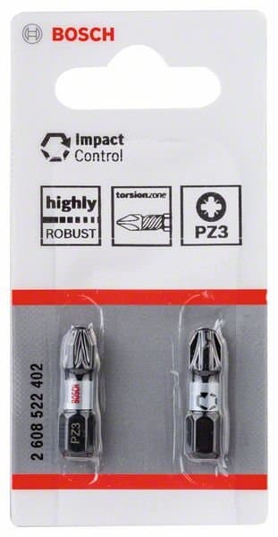 BOSCH Impact Control PZ3 ruuvauskärki 25 mm, 2 kpl 2608522402
