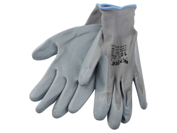 EXTOL PREMIUM nylonhandsker, halvdypper i nitril, størrelse L/10