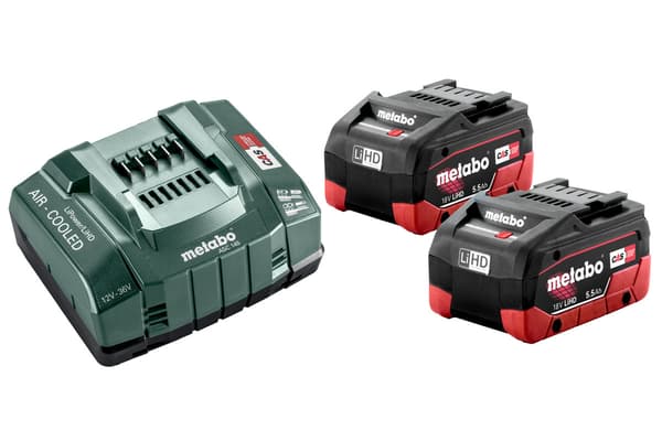 Metabo Basic sæt 18V – 2x LiHD 5,5 Ah batterier + ASC 30-36 V oplader 685122000