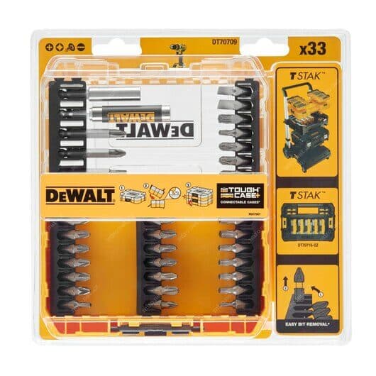 DeWALT FLEXTORQ bitsats med magnetisk bithållare, 33 delar, DT70709