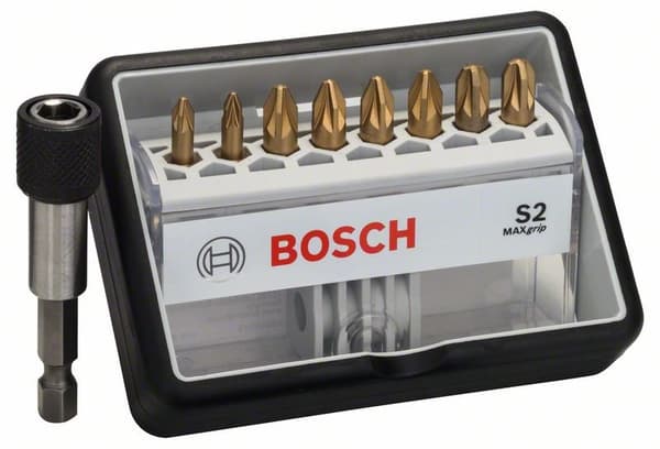 BOSCH bitsats Robust Line S Max Grip 25 mm, 8+1 delar, 2607002575
