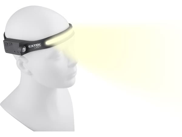 EXTOL LIGHT pandelampe 350 lm, USB-opladning, IR-sensor, COB/XPE LED 43186