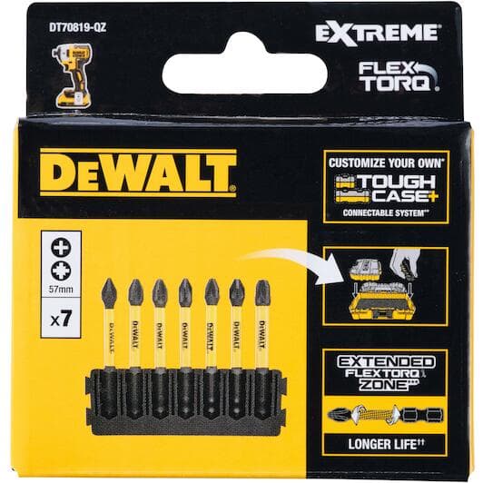 DeWalt bitholder 57 mm til 7 bits med bits DT70819
