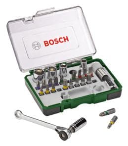 BOSCH 27-delars bitsats med spärrskaft 2607017160