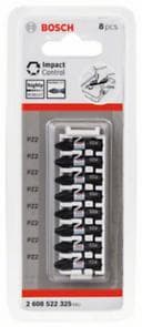BOSCH skruvbitsset Impact Control, 8 delar, 8×PZ2, 2608522325