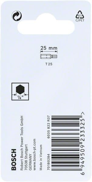 BOSCH Impact Control T25 bits 25 mm, 2-pack 2608522475