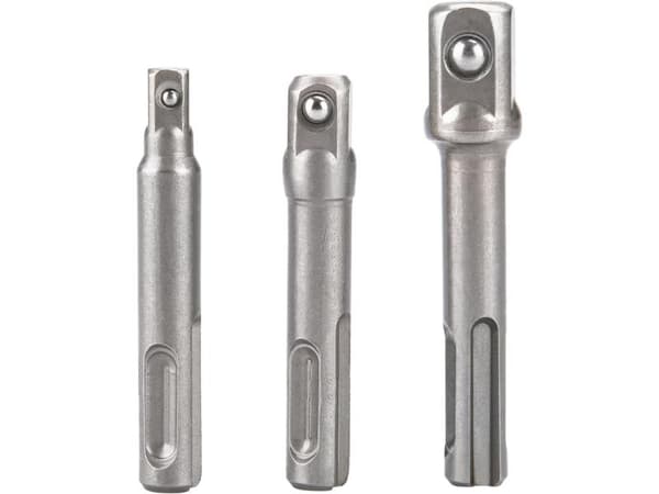 EXTOL PREMIUM adapter sæt 3 dele SDS Plus til firkant 1/4"-3/8"-1/2", CrV, 8819695