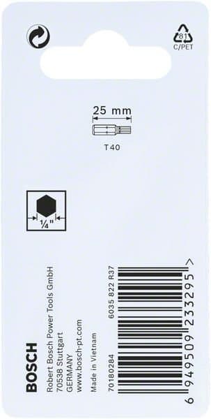 Bosch Impact Control T40 bits 25 mm, 2 st. 2608522478