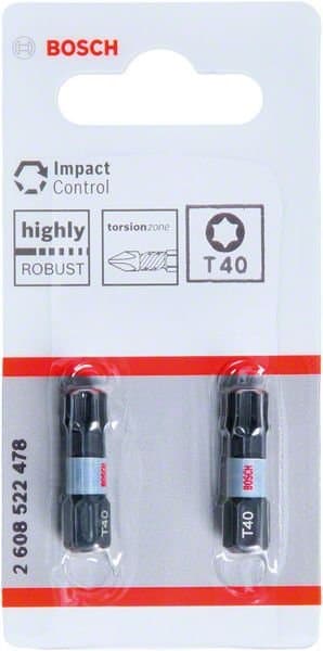 Bosch Impact Control T40 bits 25 mm, 2 st. 2608522478