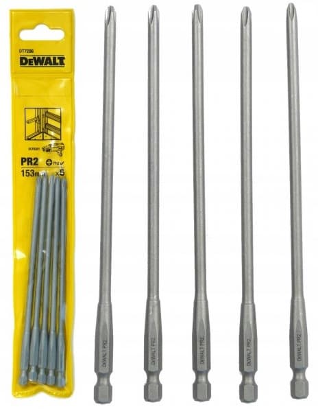 DeWALT lang bit PR2 til DCF6201, DCF6202 og DCF620, 153 mm, 5 stk. DT7206